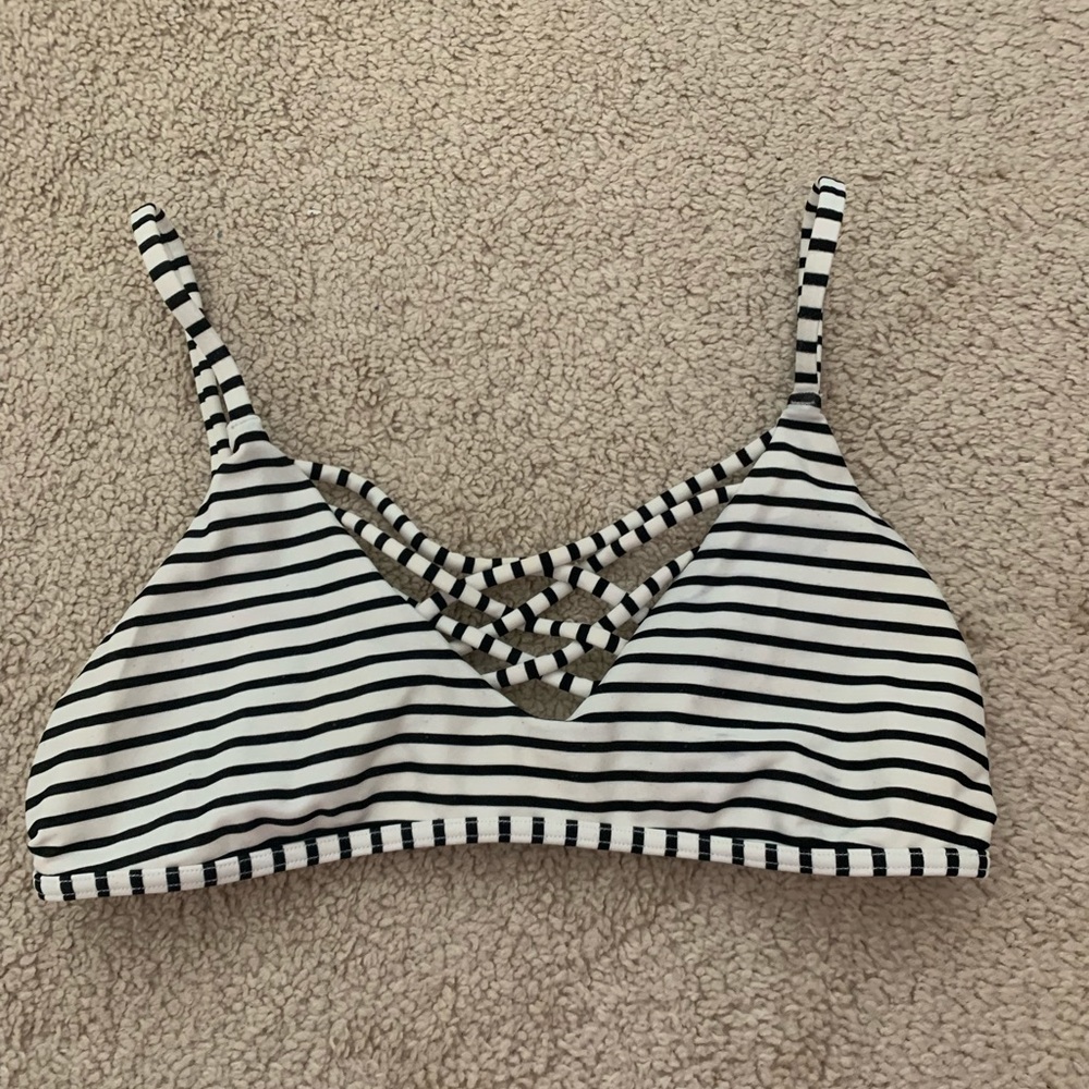 striped bikini top